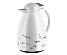 Emsa 501527 TANGO Pichet isotherme, fermeture Quick Tip, 1 Litre, 100% hermÃ©tique, blanc/cafÃ©