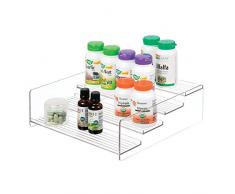 iDesign rangement cuisine, grande étagère de rangement en plastique à 4 niveaux, étagère à épices pratique pour épices et ingrédients, transparent