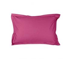 Vent du sud Manoir Taie doreiller unie en Coton Percale Aubergine 50 x 70 cm