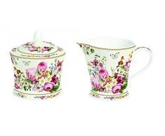 JD Diffusion 1351BLOC Blooming Coffret CrÃ©mier + Sucrier Blanc