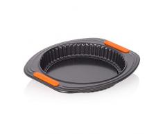 Le Creuset Moule à Tarte Fond Amovible, à 20 cm, sans PFOA, Résistant au Levain, En Acier Siliconé, Anthracite/Orange