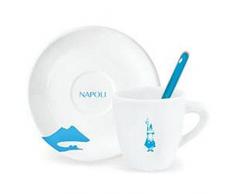 Bialetti RTATZ214 Tasse + Soucoupe + CuillÃ¨re Expresso Porcelaine Blanc 12,5 x 12,5 x 8,5 cm