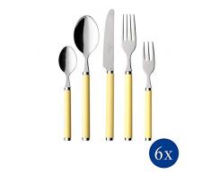 Villeroy & Boch Play! Sunny Day Couverts de table pour 6 personnes, 30 piÃ¨ces, Inox, Manche en plastique jaune