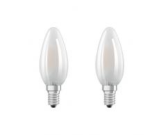 OSRAM Lot de 2 Ampoules LED Ã Filament DÃ©polies | Culot E14 | Forme Flamme | Blanc Chaud 2700K | 4W (Ã©quivalent 40W)