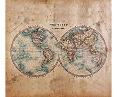 Tapisserie poster panoramique THE WORLD IN HEMISPHERES 4 x 2,70 m | DÃ©co et photo murale XXL QualitÃ© HD Scenolia