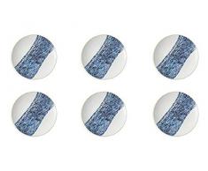 Villa dEste Home Tivoli 2193067 Masai Blue Assiette plate Ã rayures en porcelaine