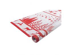 Nappe Attitude RL Damasse L120x6m Decor Noel Rouge, Ecor, 120x6m