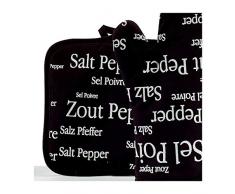 Winkler - Manique - Manique protection plats chauds - Manique résistance chaleur - Manique pour four - Repose plats - Noir - Sel & Poivre