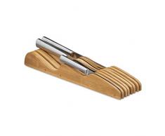 Relaxdays Porte-couteaux bambou support pour couteaux de cuisine 7 bloc couteaux range-couteaux HxlxP: 5 x 9,5 x 40 cm, nature