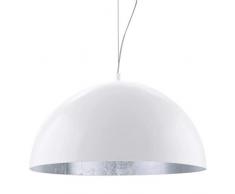 Eglo Suspension, Acier, blanc/argentÃ©, 53 x 53 x 150 cm, E27