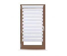 Relaxdays Store enrouleur double face klemmfix en blanc sans perÃ§age fenÃªtre porte balcon en tissu 66 x 156 cm, blanc