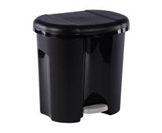 Rotho 1760108080 Poubelle Duo 2x10l, Plastique, Noir, 45 x 35 x 25 cm