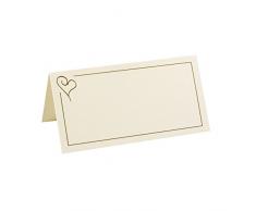 Neviti contemporain CÅur cartons de table, papier, DorÃ©, 9.5Â x 5Â x 0.2Â cm