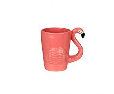 Mister Gadget KA3153 Mug Flamant Anse 3D Rose et noir CÃ©ramique - D13 x H11 cm