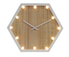 Orium 11137 Horloge Lumineuse VÃ©ga, MDF, Blanc, 37 x 3,2 x 32 cm