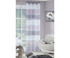 Eurofirany zAS/Nora/GRAF CZ Voilage Nora avec Bandes Transparentes et Oeillets 140 x 250 cm-Gris/Noir