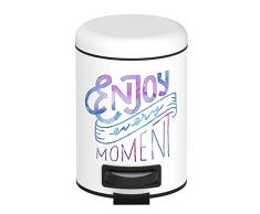 WENKO 22738100 Poubelle à Pédale Enjoy, Multicolore, Acier, 17 x 25 22,5 cm