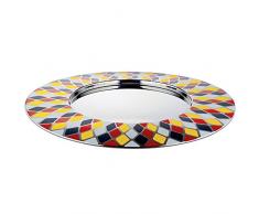 Alessi MW34 Plateau rond cirque en acier inoxydable 18/10, Multicolore