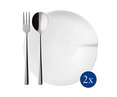 Villeroy & Boch 10-4171-8722 Pasta Passion Ensemble, 4 piÃ¨ces, 2 Assiettes Ã pÃ¢tes, Porcelaine Premium, 2 cuillÃ¨res Ã Spaghetti, 2 fourchettes, adaptÃ© au Lave-Vaisselle