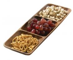Premier Housewares 1104607 Plat de Service avec 3 Sections en Bois dAcacia
