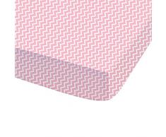 MATT & ROSE Flamant Drap Housse, Coton, Rose-Blanc, 190x90 cm