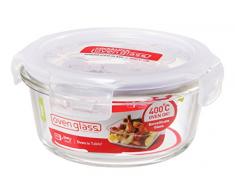 Lock & Lock LLG821 Plat/Boite Ronde 380ml en Verre, Transparent, 13 x 13 x 6,5 cm