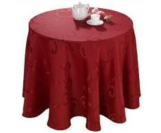CALITEX Nappe Damassée Enduite Madigan Cerise Ronde 170