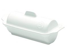 Emile Henry Eh115865 Terrine Foie Gras Médaillon Céramique Blanc Farine 24,5 X 10,5 X 10 cm