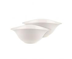 Villeroy & Boch Dune VAPIANO Ensemble de bols Ã salade, 2 piÃ¨ces, Porcelaine Premium, Blanc