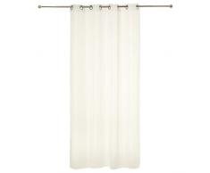 HomeMaison Voilage à Fines Rayures Tissées, Polyester, Ivoire, 240x140 cm
