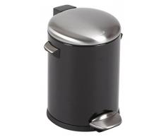 EKO Belle Deluxe Poubelle à Pédale Métal Noir 27,2 x 23,7 x 30 cm 5 litres