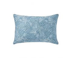 ESSIX Millefeuilles Housse de Coussin, Satin de Coton, Bleu Ãmeraude, 40 x 60 cm