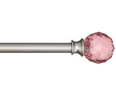 AmazonBasics Tringle à rideau décorative diamètre 1,6 cm avec embouts Boule à facette - 218 cm, Rose