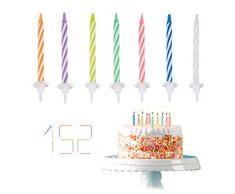 Relaxdays 10024070 Bougies dâanniversaire, Paraffine, Plastique, colorÃ©, 5,8 x 0,2 cm