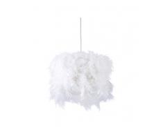 Lustre Suspension en Plumes, Contemporain, Blanc, 40W, 37cm x 26.2cm