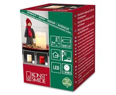 Konstsmide 1967-550 Bougie Cire VÃ©ritable + Coulure + Interrupteur etDÃ©tecteur CrÃ©pusculaire + 2 LED Blanc Chaud 1,5 V