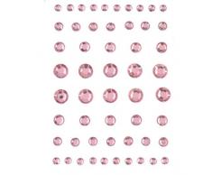 Efco Rond Strass Acrylique Autocollant, Rose Clair, 4/5/6/8Â mm, 54p