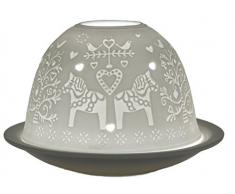 Himmlische DÃ¼fte Geschenkartikel GmbH RÃ¤der Parfums Cadeau Objet dl0106Â Nordique Pferd Photophore, Porcelaine, Blanc, 12Â x 12Â x 8Â cm