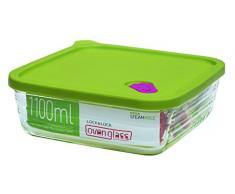 Lock & Lock LLG168 Plat en Verre pour Four Ã Micro-Ondes et Four Classique, en Verre, Transparent, 18,6Â x 18,6Â x 6,4Â cm