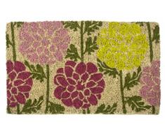 Paillasson Entryways 40Â xÂ 60Â cm Ã motifs Dahlia fabriquÃ© en coir, tissÃ© Ã la main