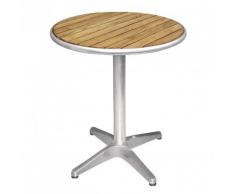 Bolero U428Â rond piÃ©destal Table bistro FrÃªne et aluminium Dessus, 600Â mm, argent