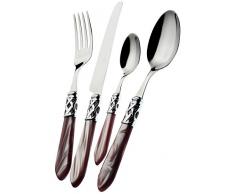 Casa Bugatti ALCLM-S4250 Aladdin Grey Ensemble de couverts, 24 pièces dans un paquet cadeau, Lilas