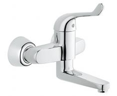 GROHE 32792000 7809460 Euroeco Spécial Mitigeur de lavabo à levier simple pour montage mural 120 mm Chromé