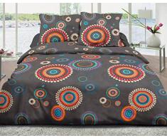 Le linge de Jules Parure Drap Plat + Drap-Housse 140x190 + 2 T - Pur Coton 57 Fils - Paillette