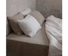Drap Housse en lin lavé couleur naturel
