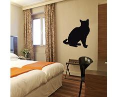 TATOUTEX Stickers Chat Assis - Bleu FoncÃ©, L 101cm x H 90cm