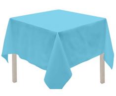 Soleil dOcre Nappe anti-tÃ¢ches carrÃ©e 180x180 cm ALIX turquoise, Polyester, Bleu, 180 x 180 cm