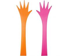 Zak Designs 0920- 0420E Couverts à salade Petites Mains orange fuschia