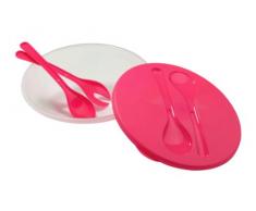 Premier Plat Ã salade et couvercle Fourchette et cuillÃ¨re Plastique Rose