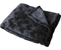 Enjoy Home PBRUGR130160 Plaid Flanel Frappé Polyester Gris 160 x 130 cm